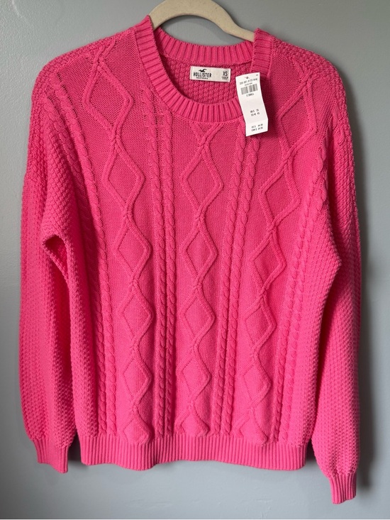 Hollister Sweaters - Hollister Barbie Pink Oversized Cable Knit Sweater Size XS